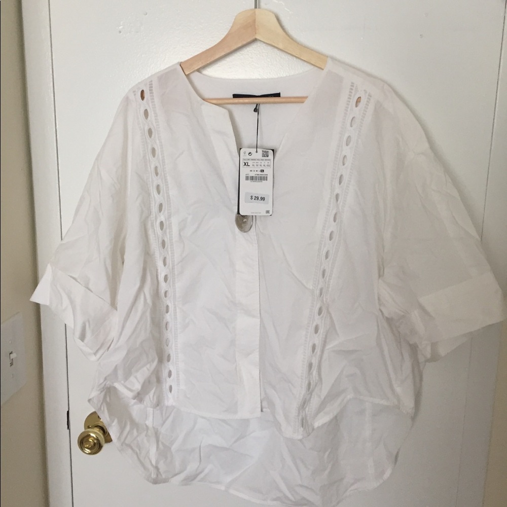 Zara White Blouse (Size XL)